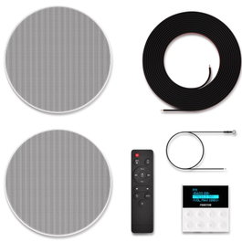 Fonestar KS-WALL Altavoces de Pared Bluetooth, 2 Altavoces, USB, FM, Auxiliar